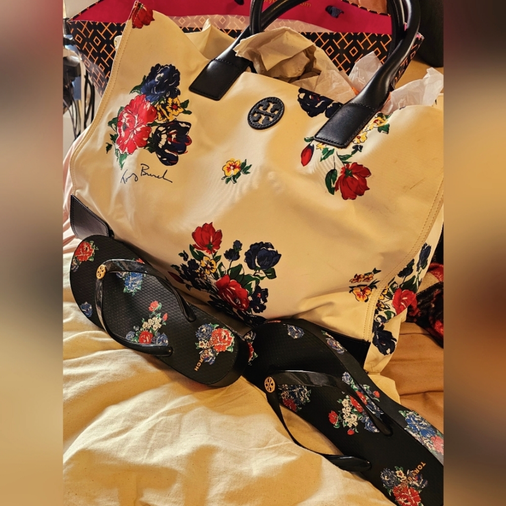 Tory Burch rose collection bag and shoes